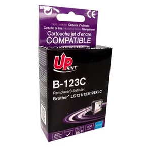 UPrint kompatibilis tinta LC-123C-vel, cián, 600 oldal, 10 ml, B-123C, Brother MFC-J4510 DW